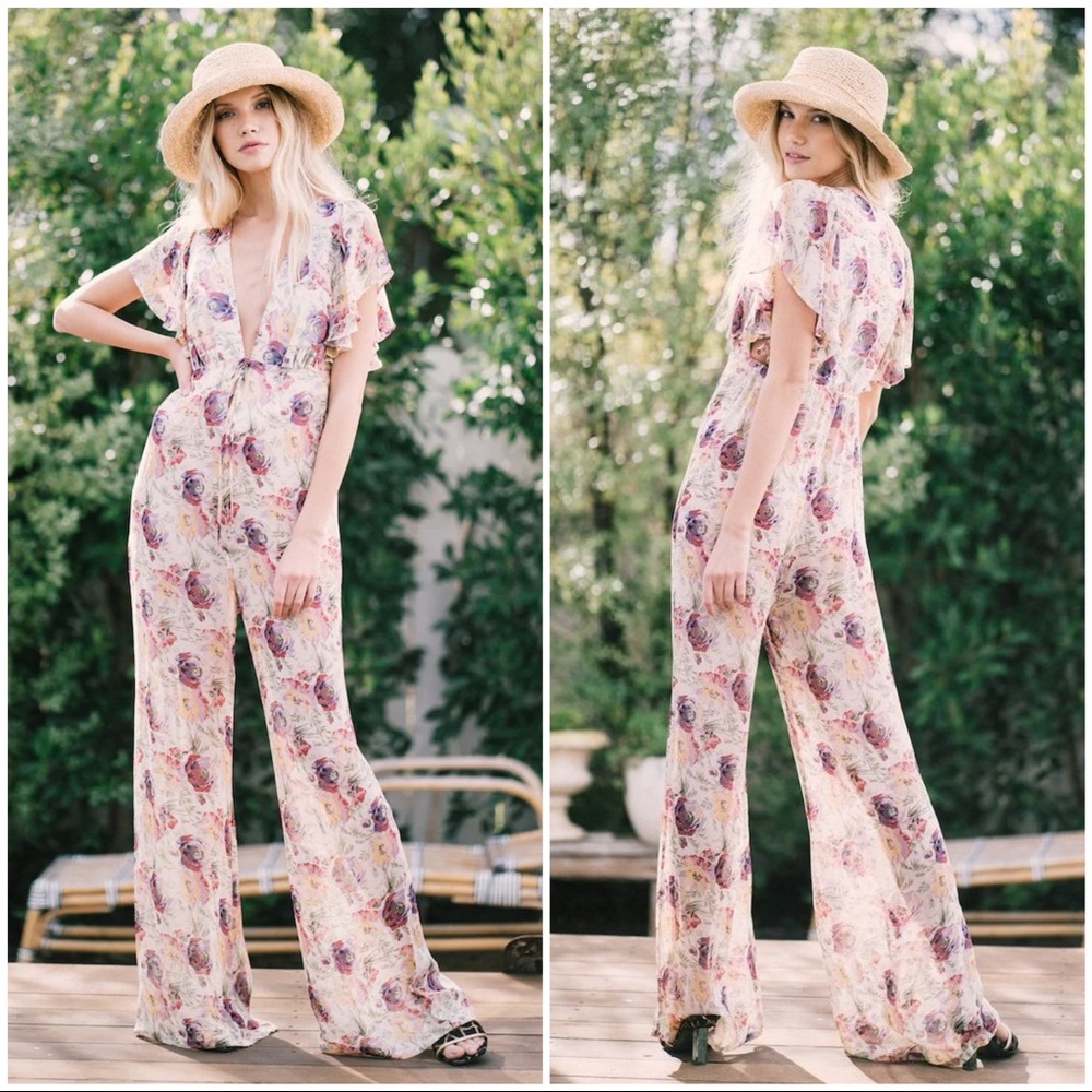 $320 STONE COLD FOX COCO JUMPSUIT FOR LOVE LEMONS DOEN CEZANE CHRISTY DAWN BOHO - Picture 3 of 10